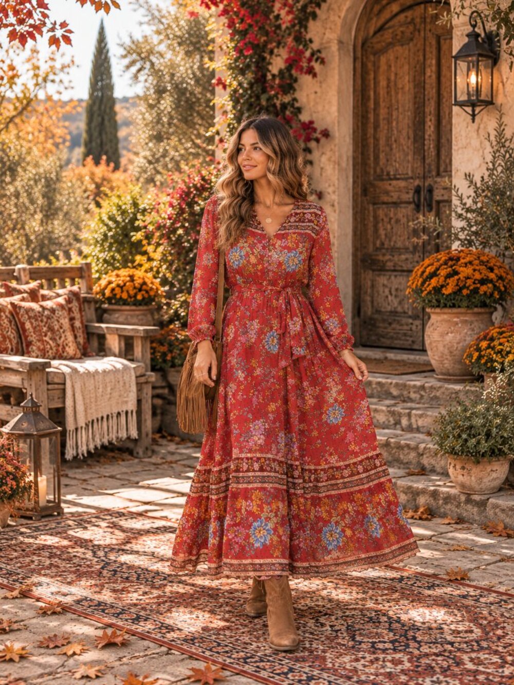 Spell Floral Boho Midi Dress